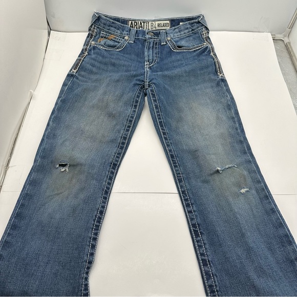 Ariat B4 Jeans Boys Size 16 Relaxed Boot Cut Denim Work Cowboy - Picture 2 of 12